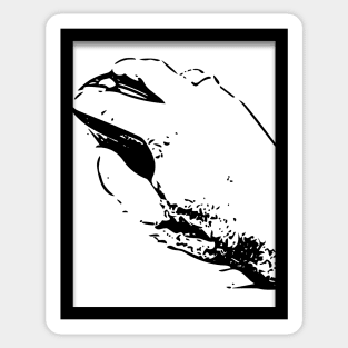 Black white design of hand with mouse Sticker